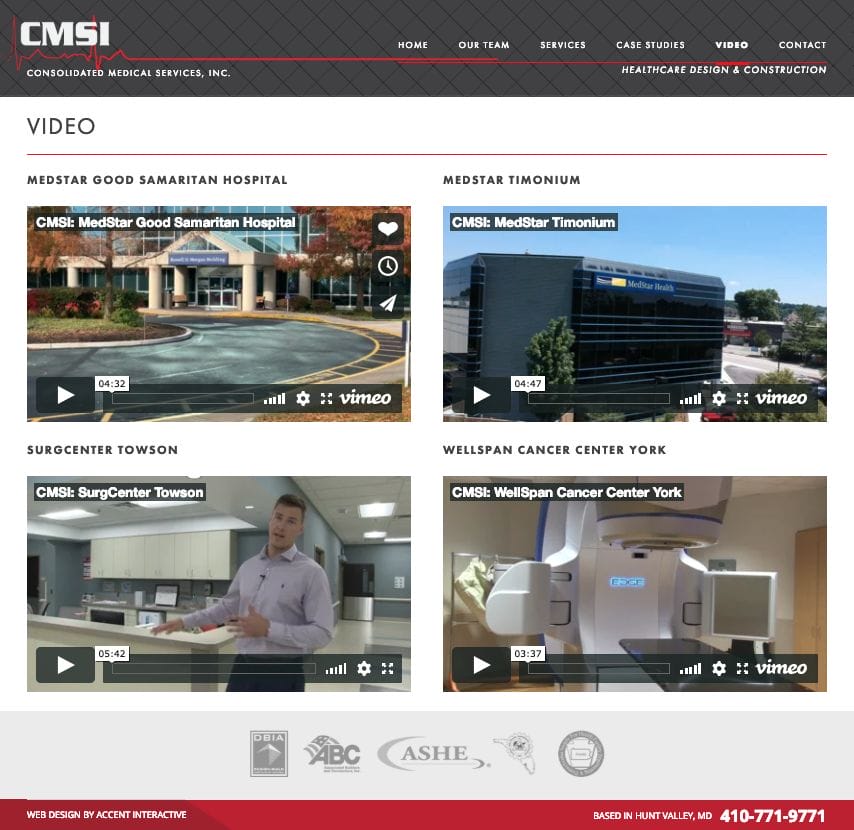 CMSI Video webpage