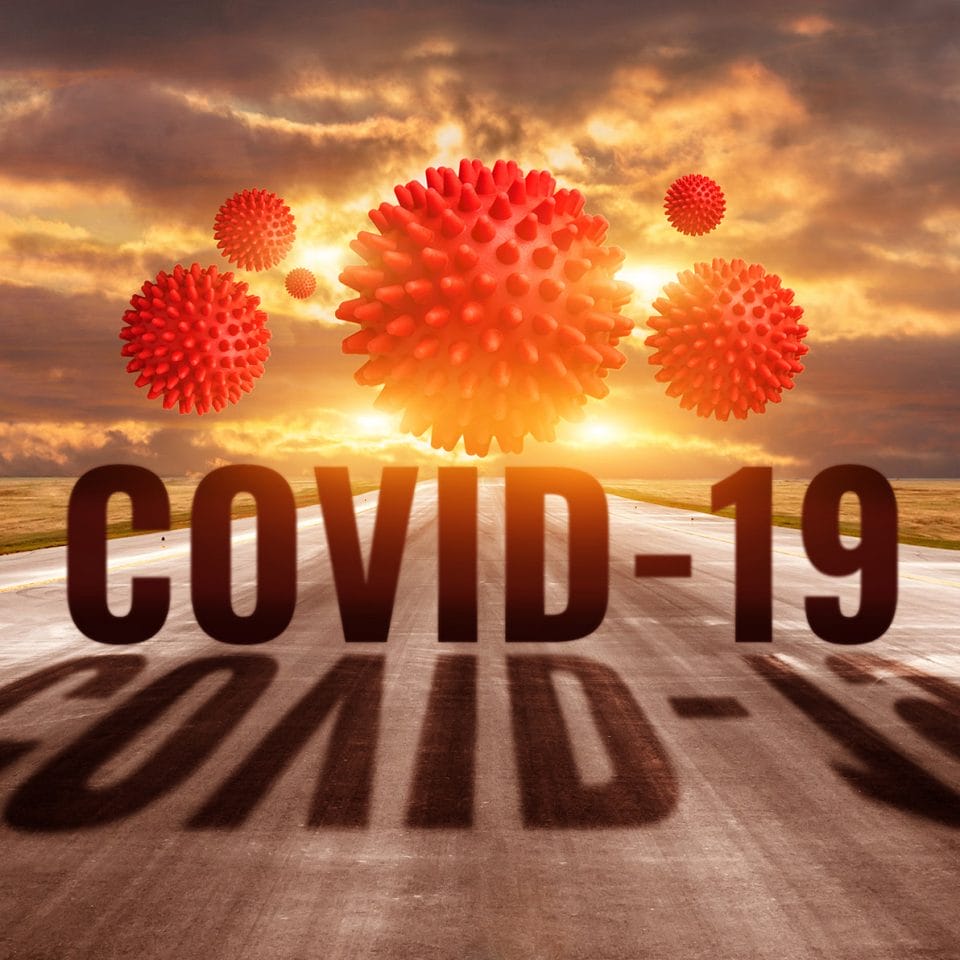 COVID-19 virus in the road