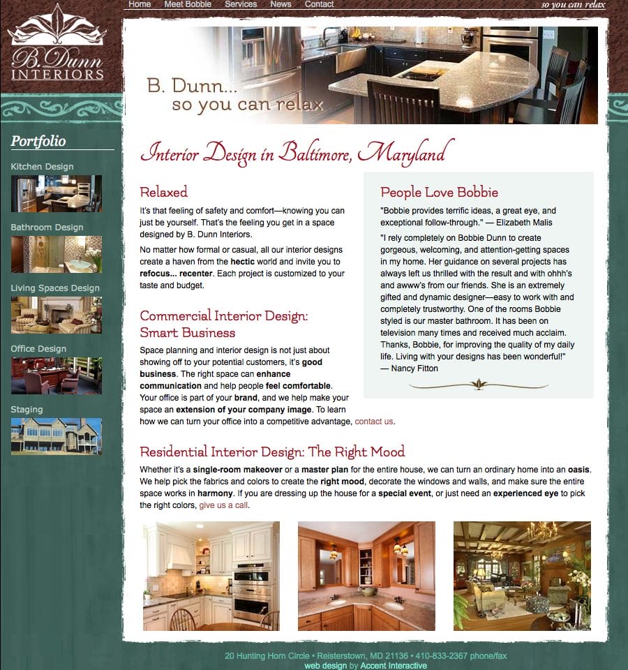 B Dunn Interiors Website