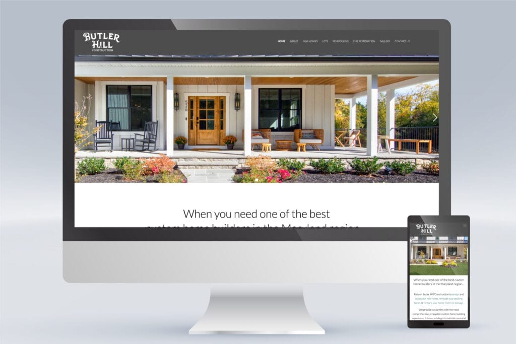 baltimore website home page design for butlerhillconstruction.com