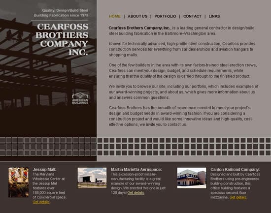 Cearfoss Brothers Construction Website