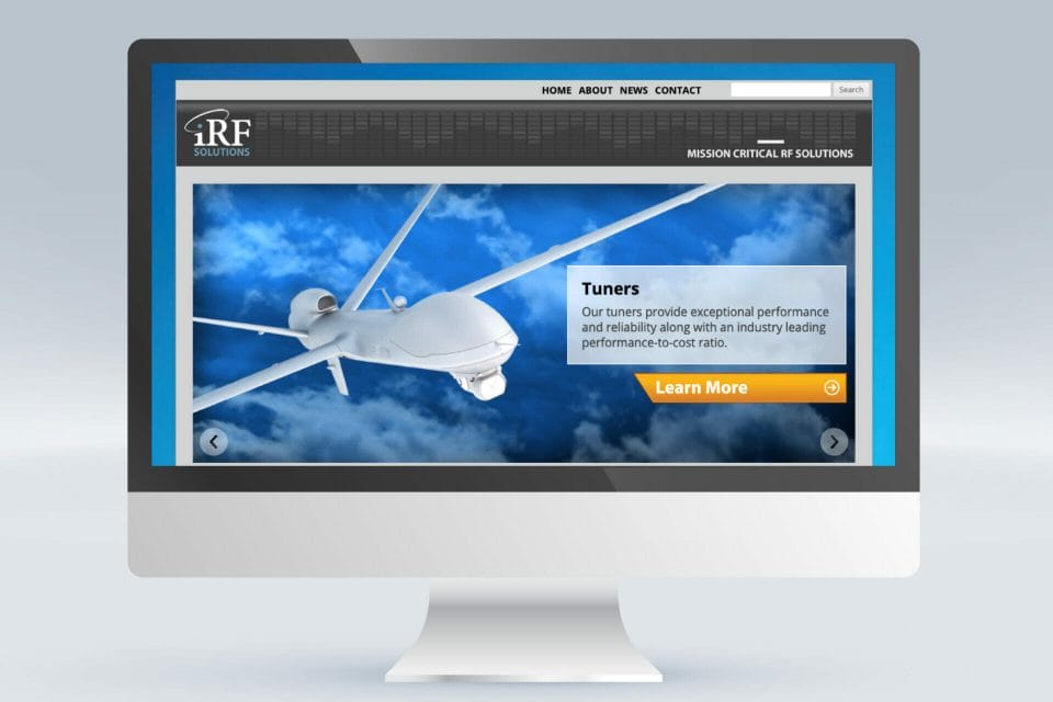 baltimore website home page design for irf-solutions.com