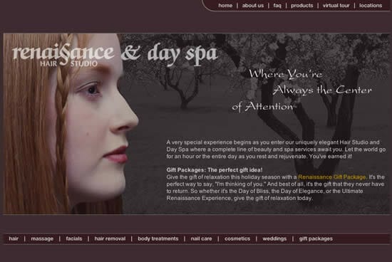 Renaissance Hair Studio Day Spa Web Design